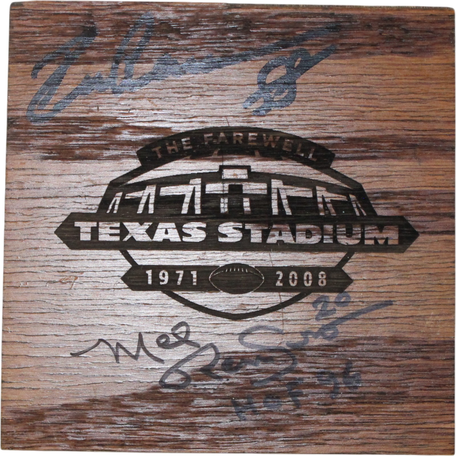 Drew Pearson Mel Renfro Signed Dallas Cowboys Texas Stadium Block Beckett 54984
