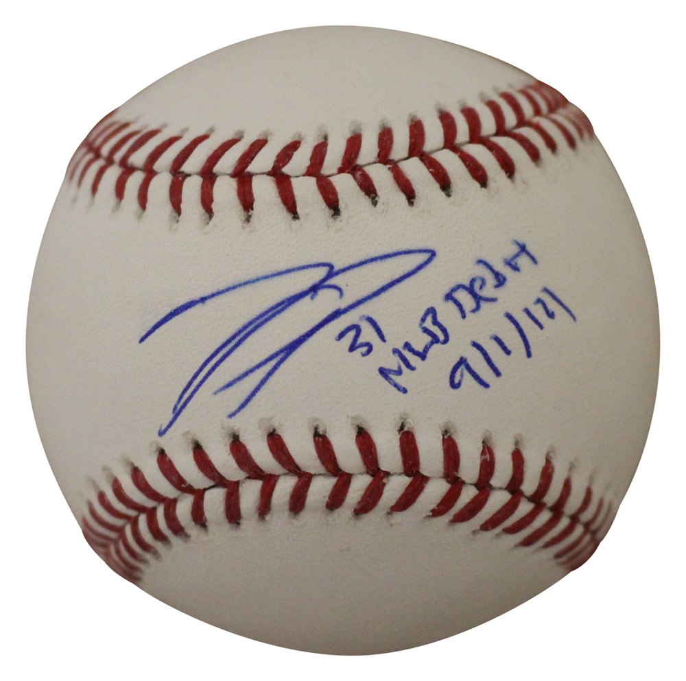 Joc Pederson Autographed Los Angeles Dodgers OML Baseball MLB Debut BAS 27371