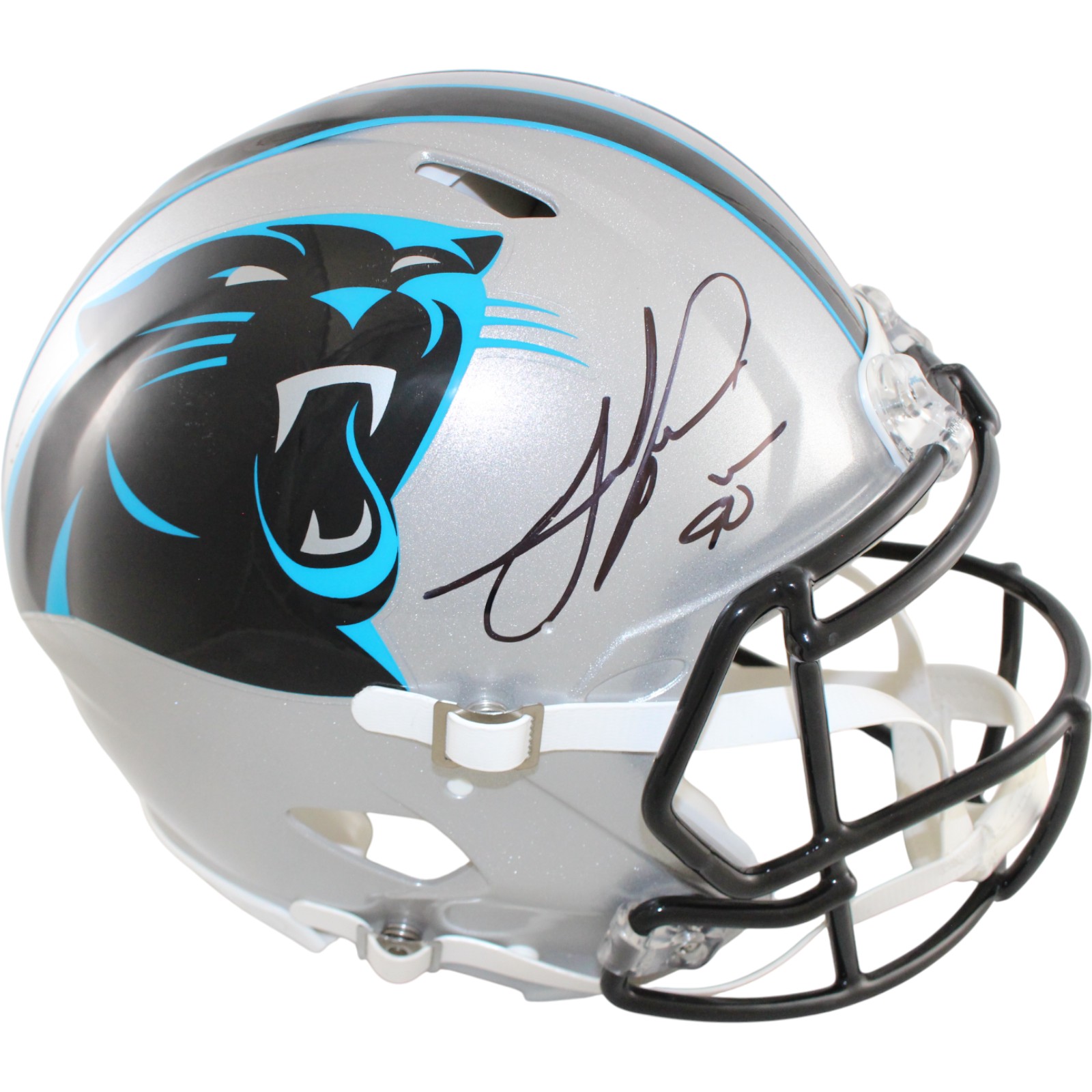 Julius Peppers Autographed Carolina Panthers Authentic Helmet Beckett W 51800 1 Julius Peppers Autographed Carolina Panthers Authentic Helmet Beckett W 51800