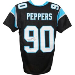 Julius Peppers Autographed/Signed Pro Style Black XL Jersey Beckett WIT 51783