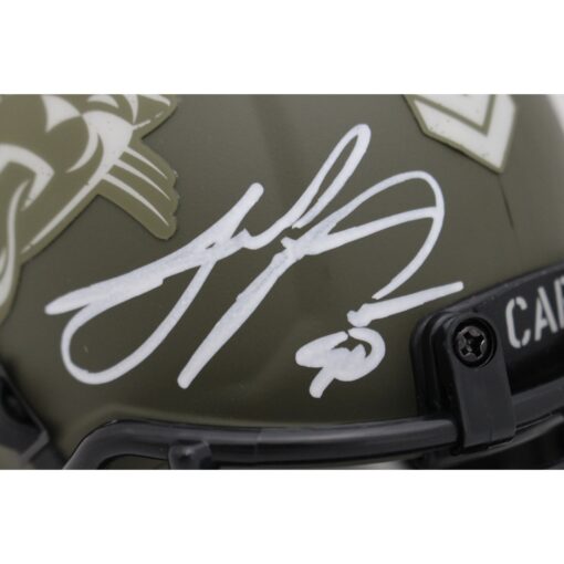 Julius Peppers Autographed Carolina Panthers 22 STS Mini Helmet Beckett 48123