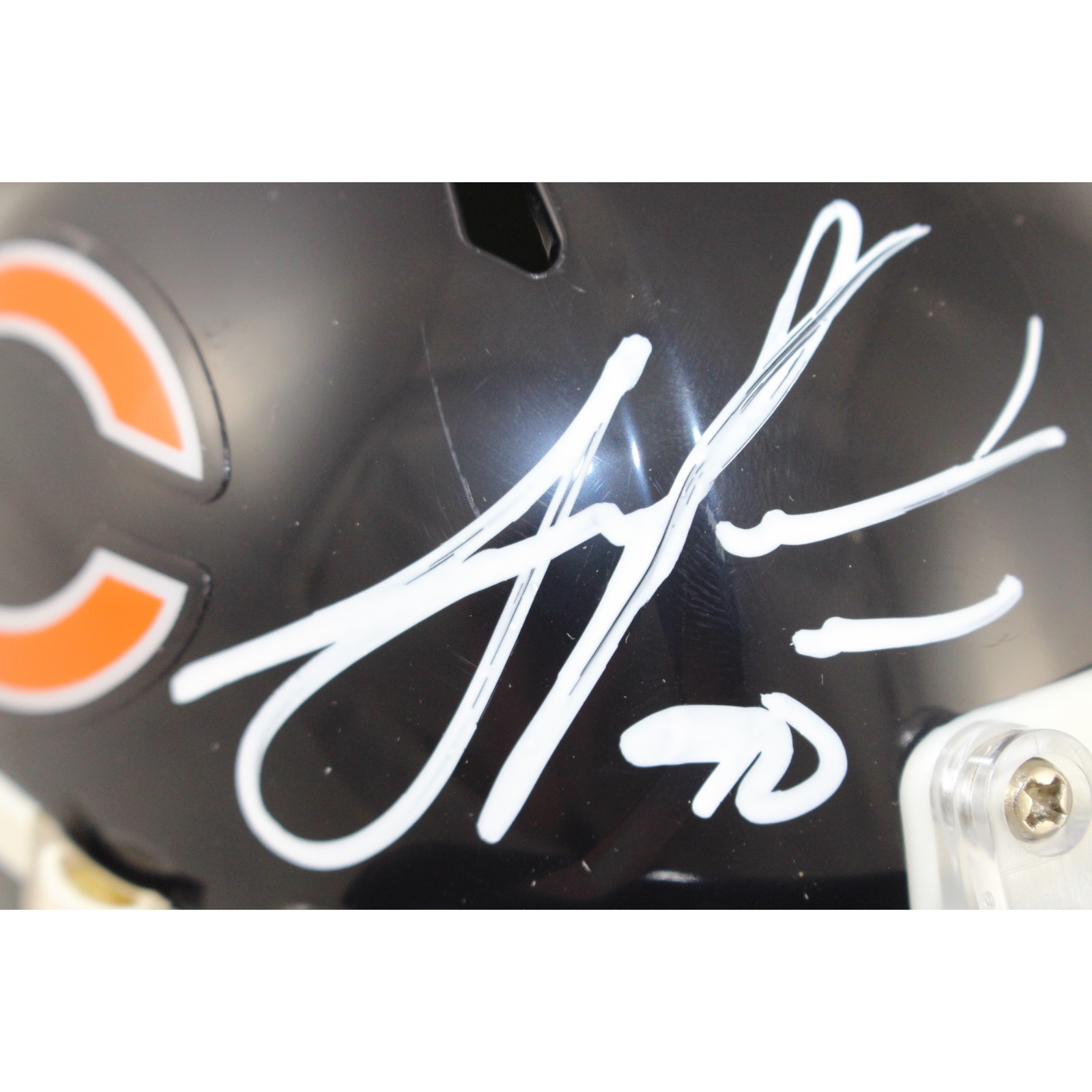 Julius Peppers Autographed Chicago Bears Mini Helmet Beckett Witness 51775 2 Julius Peppers Autographed Chicago Bears Mini Helmet Beckett Witness 51775