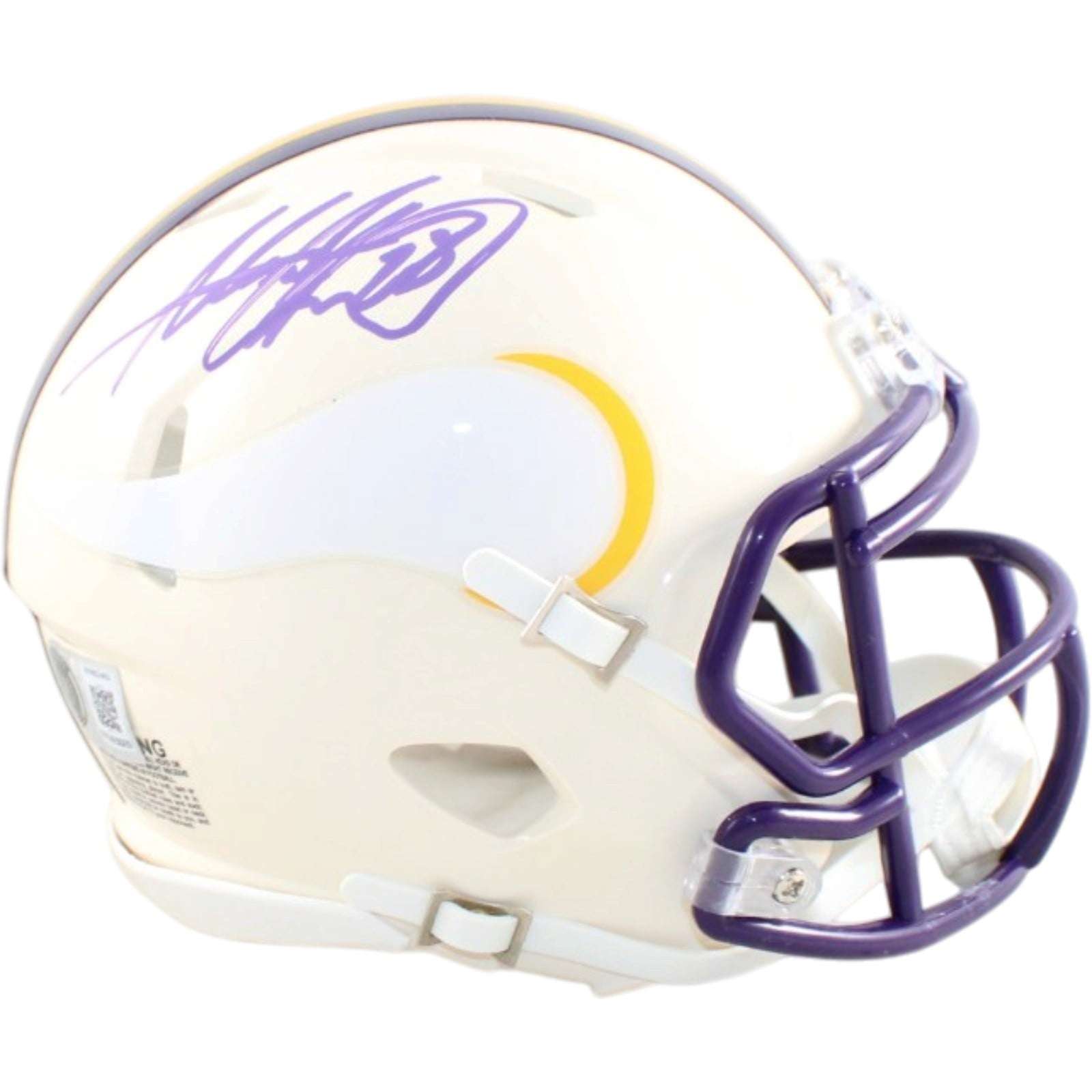 Adrian Peterson Signed Minnesota Vikings Helmet Mini Retro Becket Witness 58808