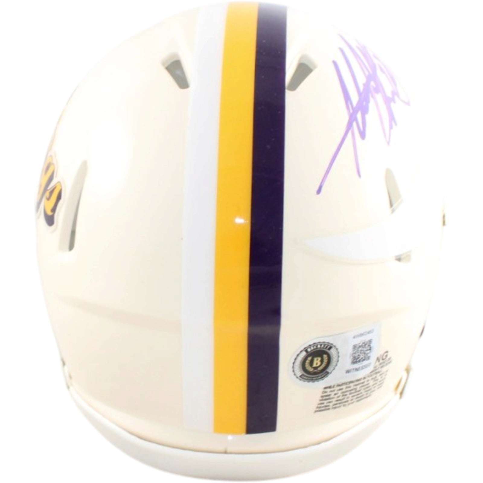 Adrian Peterson Signed Minnesota Vikings Helmet Mini Retro Becket Witness 58808 2 Adrian Peterson Signed Minnesota Vikings Helmet Mini Retro Becket Witness 58808