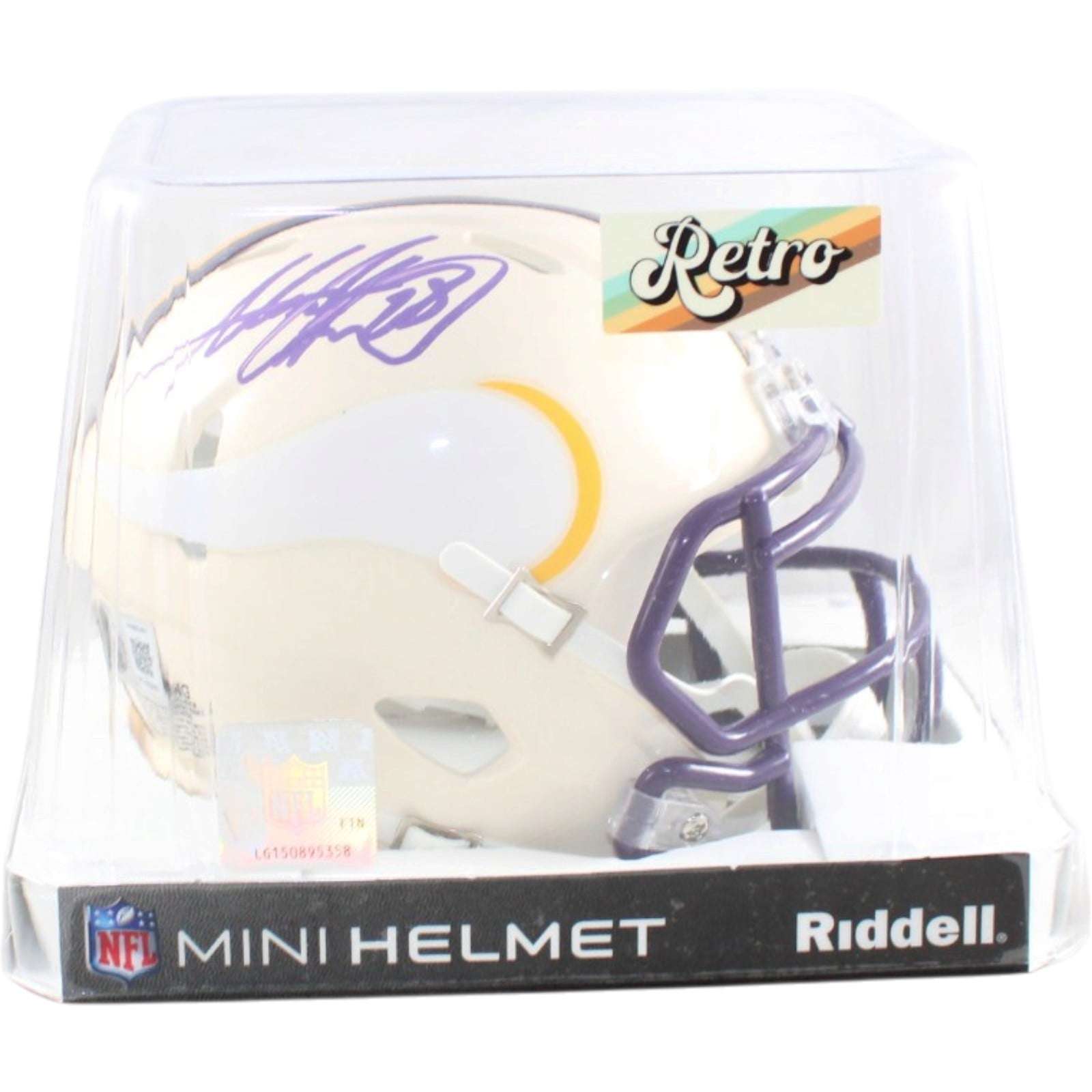 Adrian Peterson Signed Minnesota Vikings Helmet Mini Retro Becket Witness 58808 6 Adrian Peterson Signed Minnesota Vikings Helmet Mini Retro Becket Witness 58808