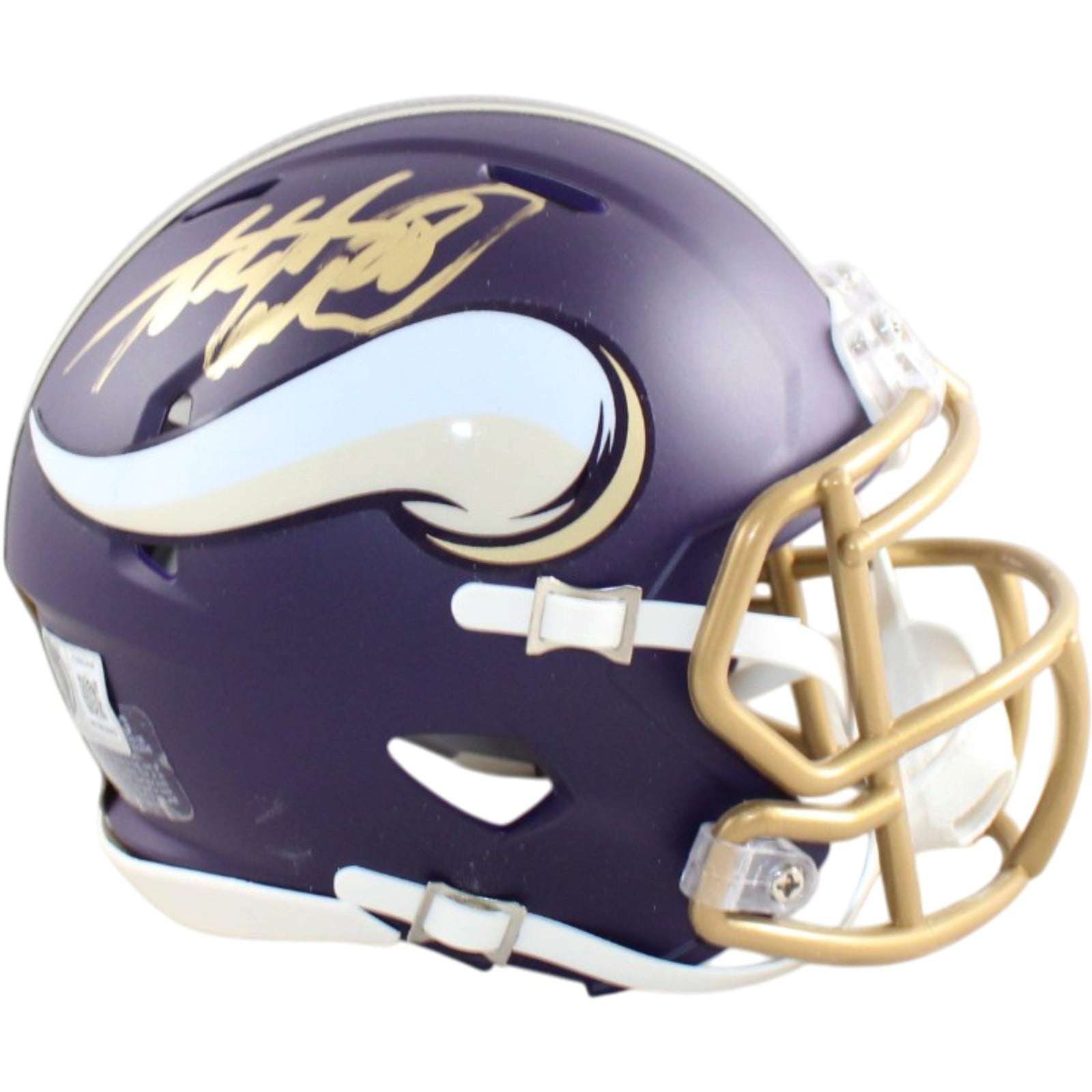 Adrian Peterson Signed Minnesota Vikings Helmet Mini Rival Becket Witness 58811