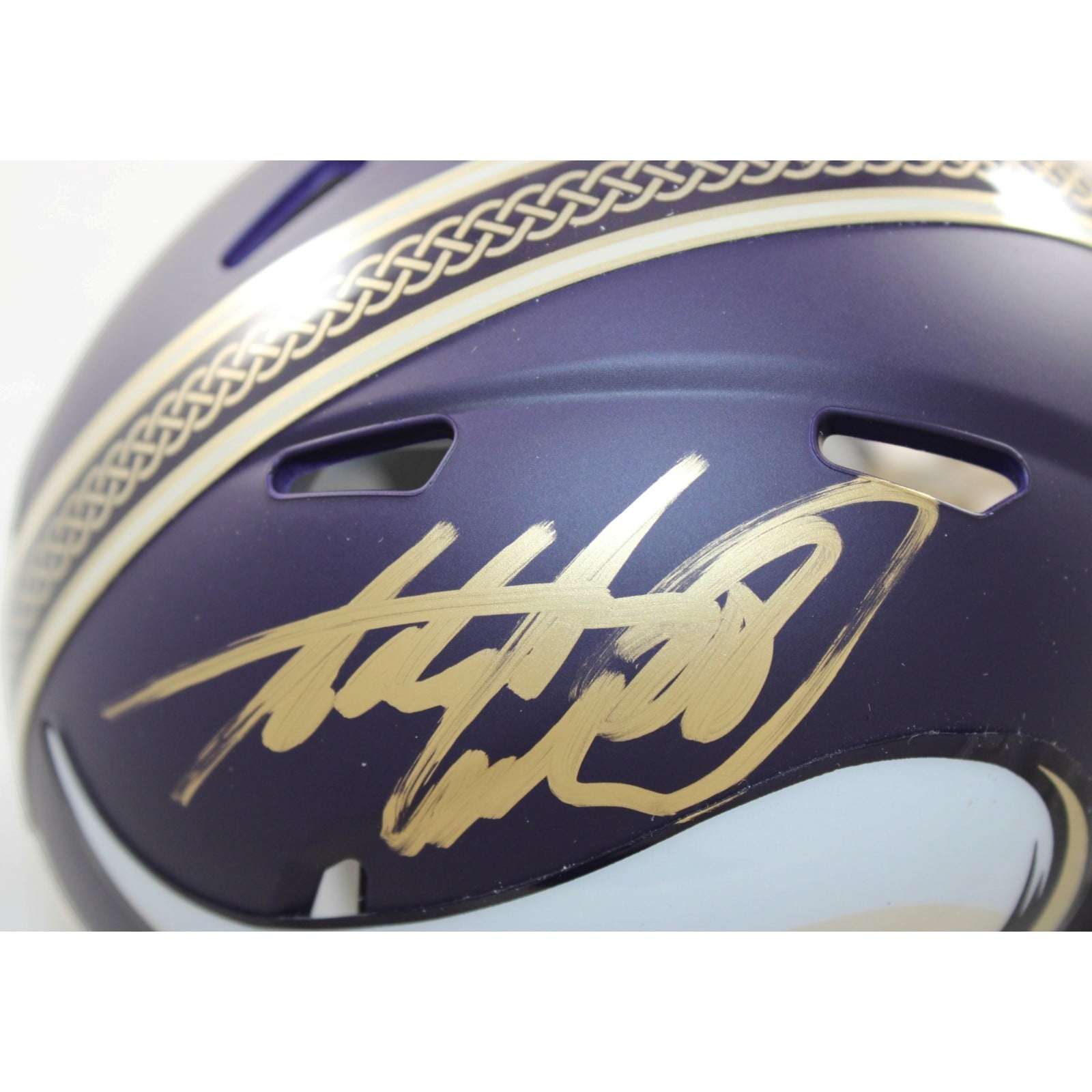 Adrian Peterson Signed Minnesota Vikings Helmet Mini Rival Becket Witness 58811 2 Adrian Peterson Signed Minnesota Vikings Helmet Mini Rival Becket Witness 58811