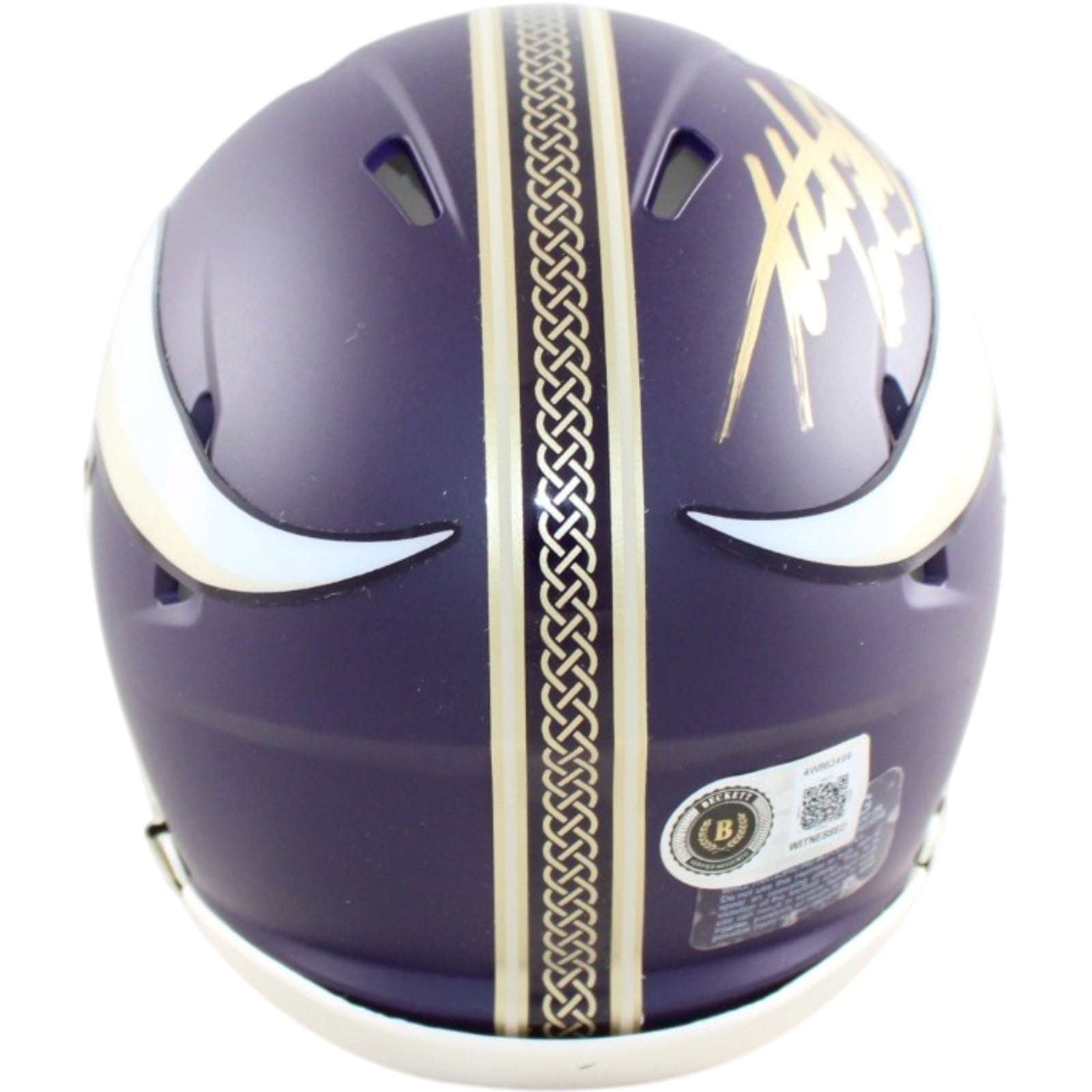 Adrian Peterson Signed Minnesota Vikings Helmet Mini Rival Becket Witness 58811 3 Adrian Peterson Signed Minnesota Vikings Helmet Mini Rival Becket Witness 58811