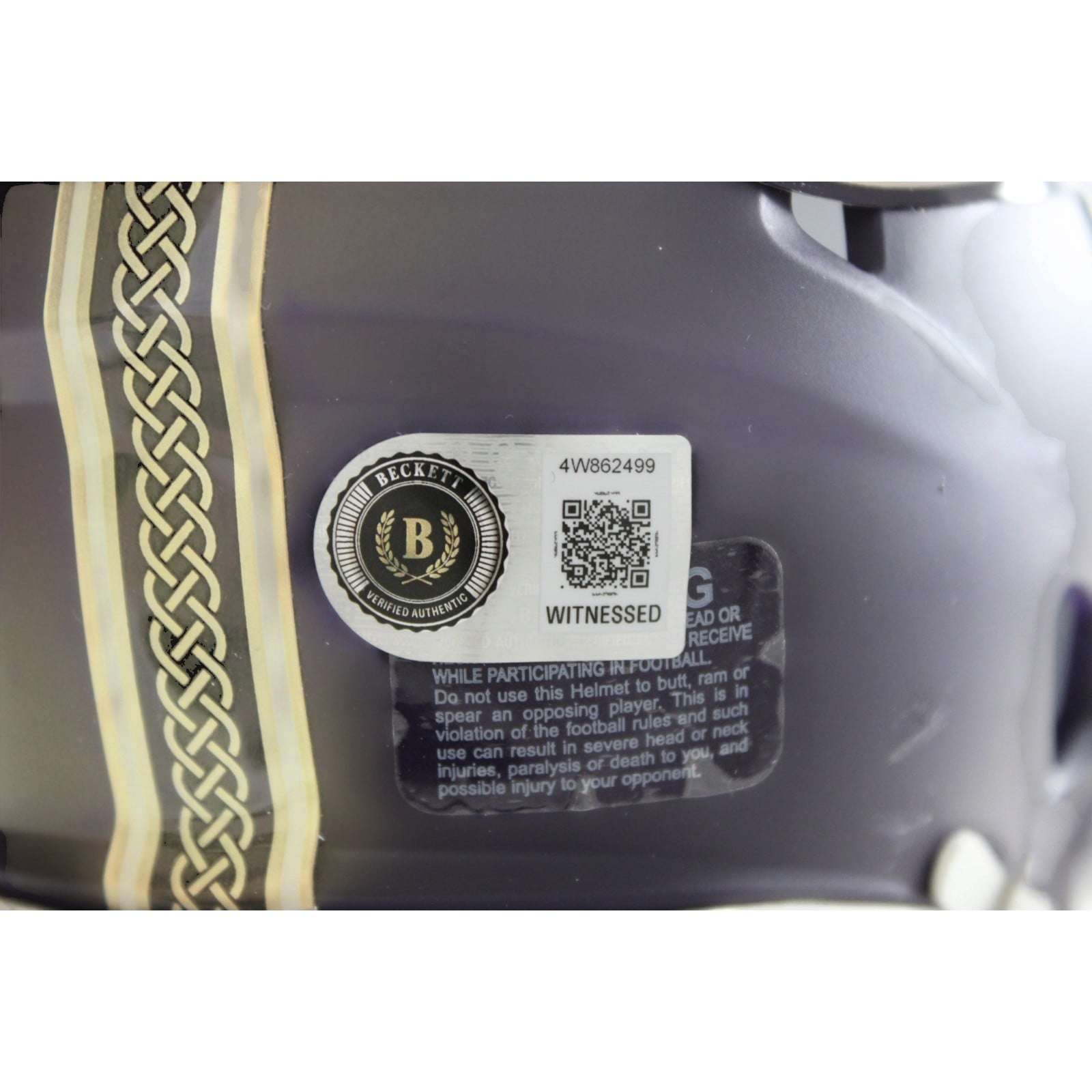 Adrian Peterson Signed Minnesota Vikings Helmet Mini Rival Becket Witness 58811 4 Adrian Peterson Signed Minnesota Vikings Helmet Mini Rival Becket Witness 58811