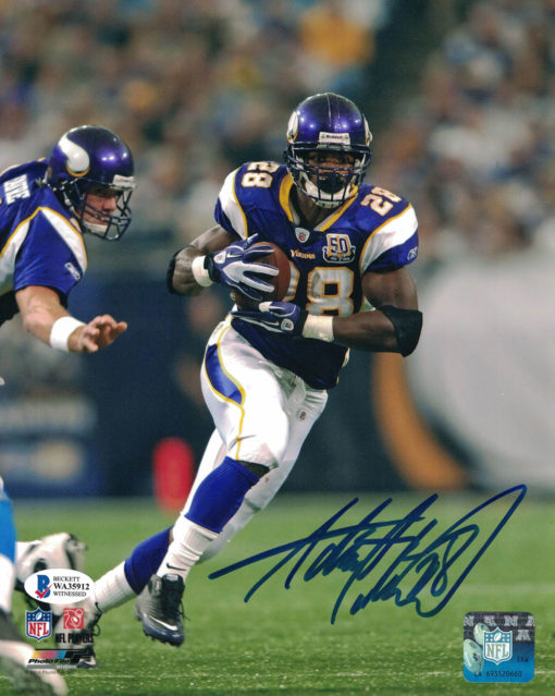 Adrian Peterson Autographed/Signed Minnesota Vikings 8x10 Photo BAS 26006 PF