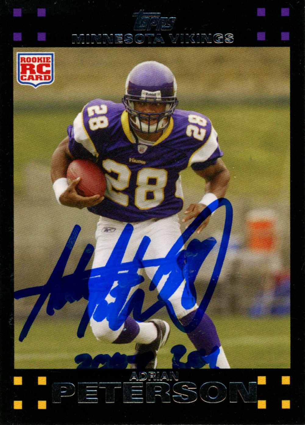Adrian Peterson Autographed 2007 Topps #301 Trading Card ROY Beckett