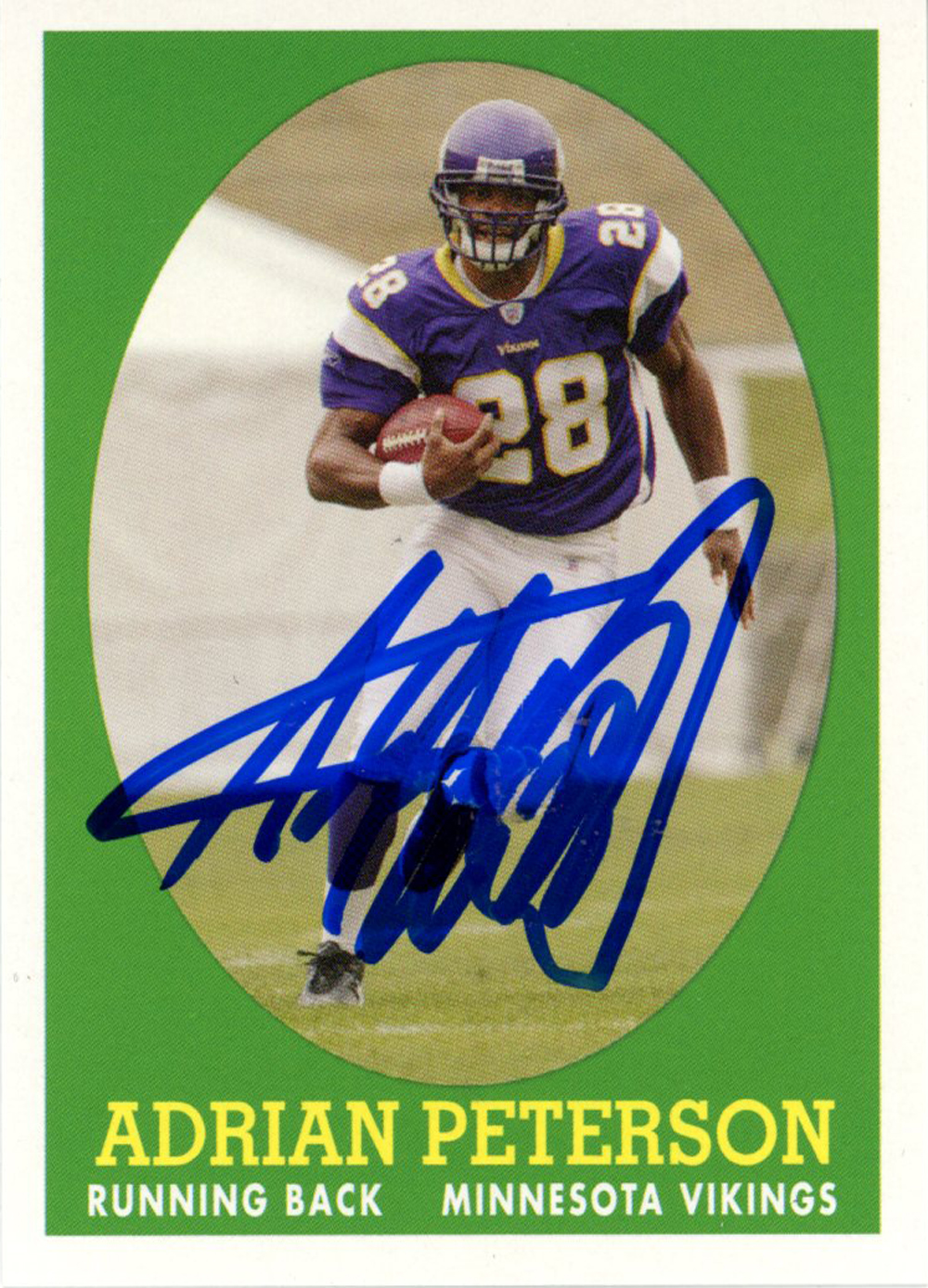 Adrian Peterson Autographed 2007 Topps 9 of 22 Trading Card Beckett