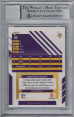 Adrian Peterson Signed Vikings 2007 Score Atomic Trading Card BAS 10 Slab 27423