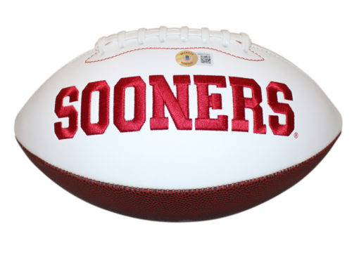 Adrian Peterson Signed Oklahoma Sooners Logo Football All Day Beckett