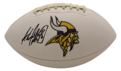 Adrian Peterson Autographed/Signed Minnesota Vikings Logo Football BAS 25089