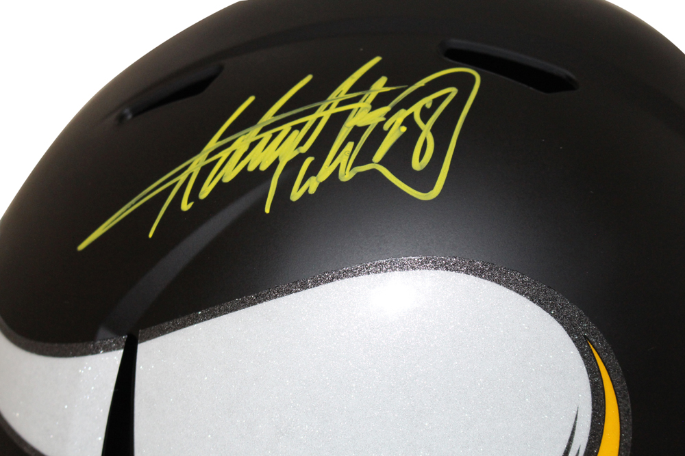 Adrian Peterson Autographed Minnesota Vikings Black Matte Helmet BAS 27749