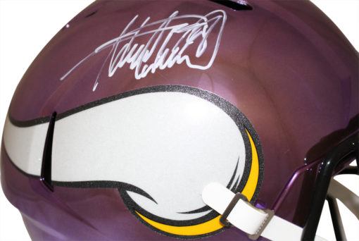 Adrian Peterson Autographed Minnesota Vikings Chrome Replica Helmet BAS 25091