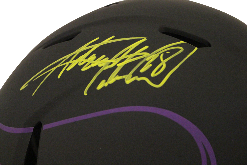 Adrian Peterson Signed Minnesota Vikings Authentic Eclipse Helmet BAS 29351