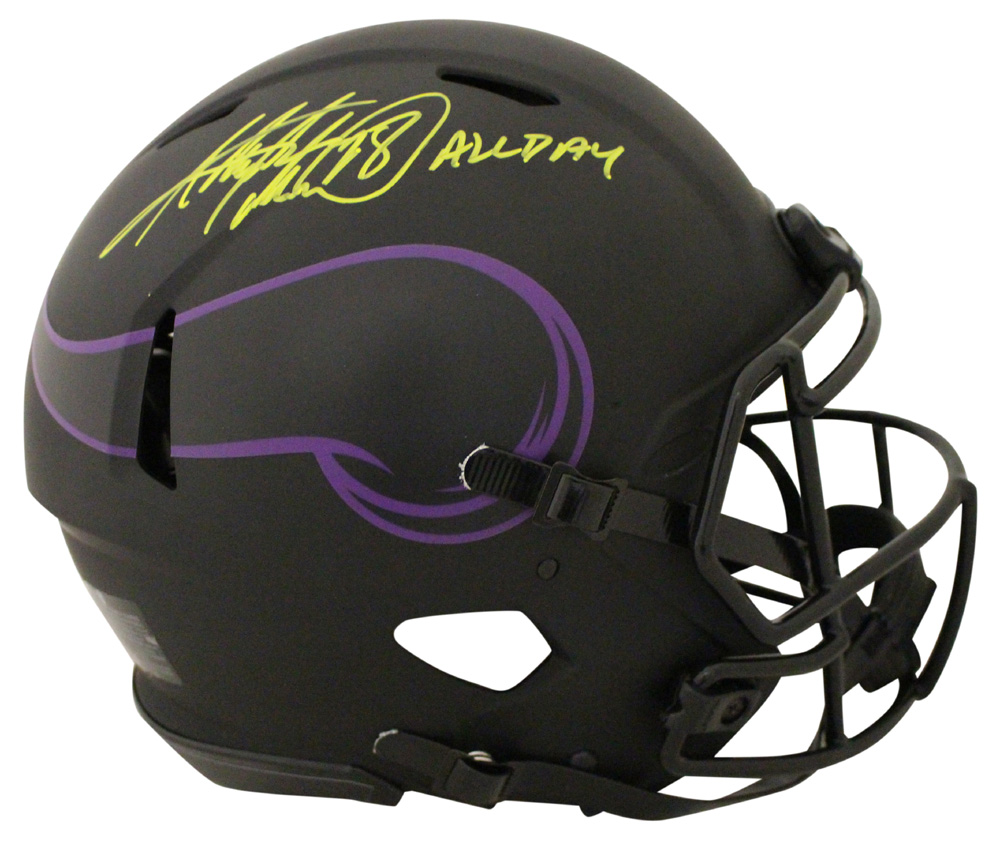 Adrian Peterson Signed Minnesota Vikings Authentic Eclipse Helmet BAS 27747