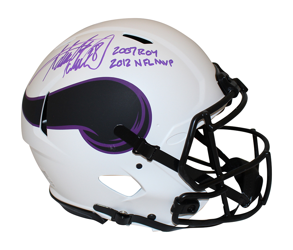 Adrian Peterson Signed Vikings Authentic Lunar Helmet ROY MVP Beckett