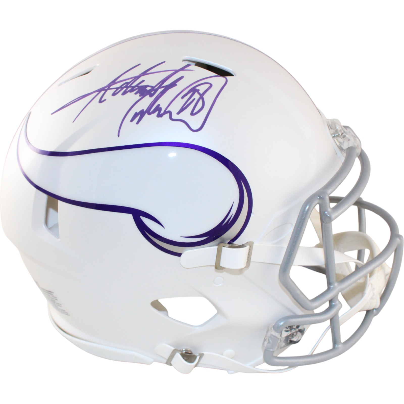 Adrian Peterson Autographed Minnesota Vikings Pro 24 Alt Helmet Beckett 51793 1 Adrian Peterson Autographed Minnesota Vikings Pro 24 Alt Helmet Beckett 51793