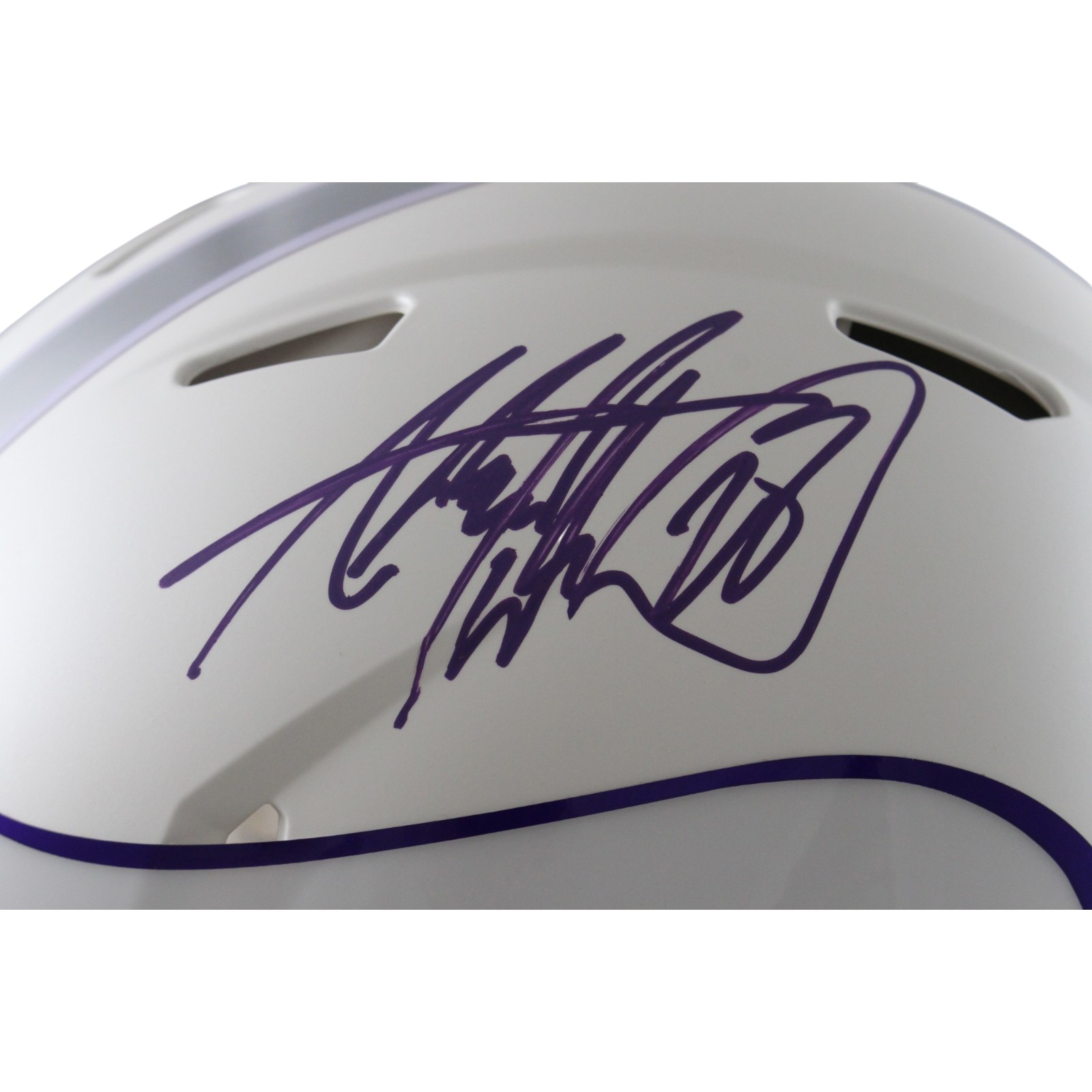 Adrian Peterson Autographed Minnesota Vikings Pro 24 Alt Helmet Beckett W 55279