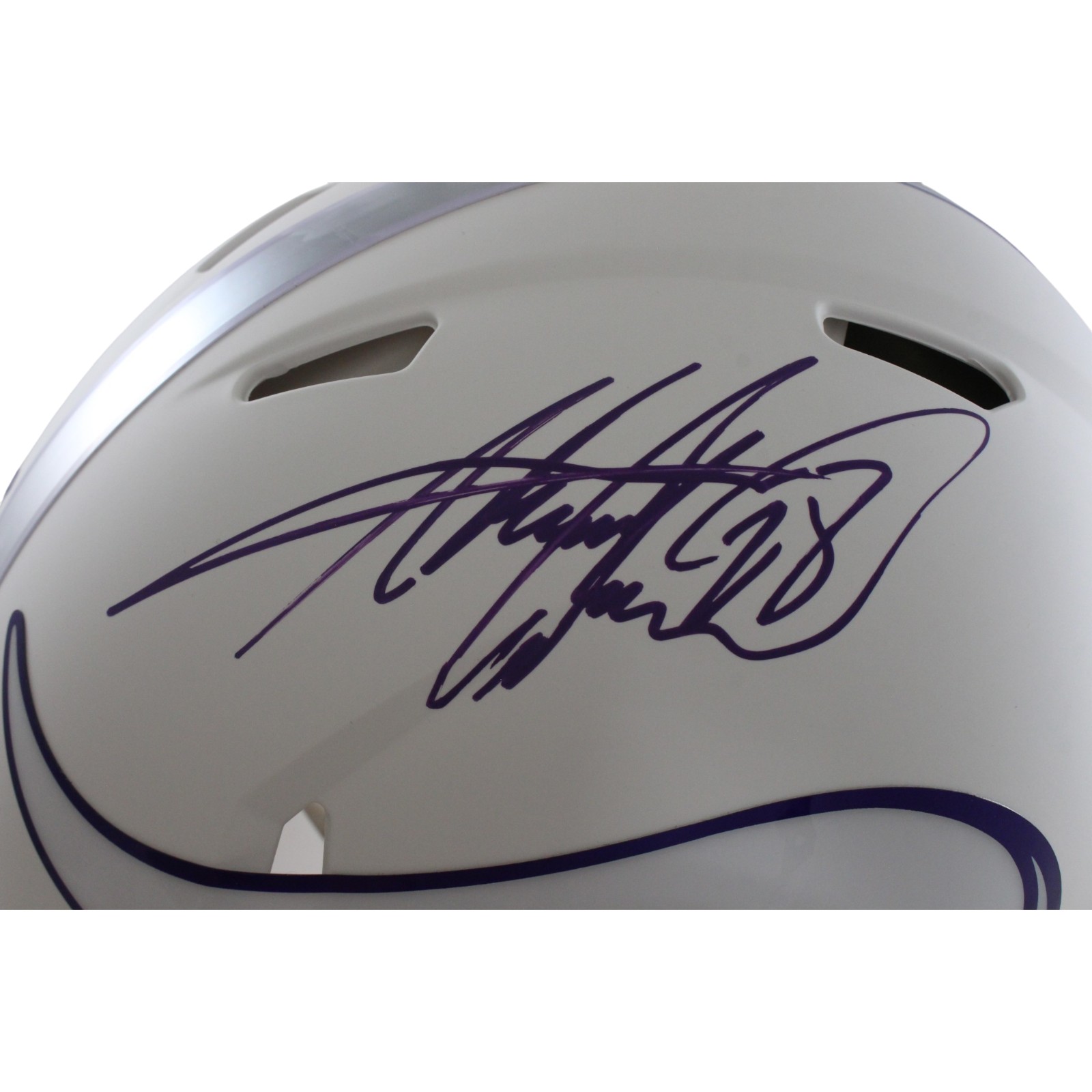 Adrian Perterson Signed Minnesota Vikings Pro 2024 ALT Helmet Beckett WIT 57519 2 Adrian Perterson Signed Minnesota Vikings Pro 2024 ALT Helmet Beckett WIT 57519