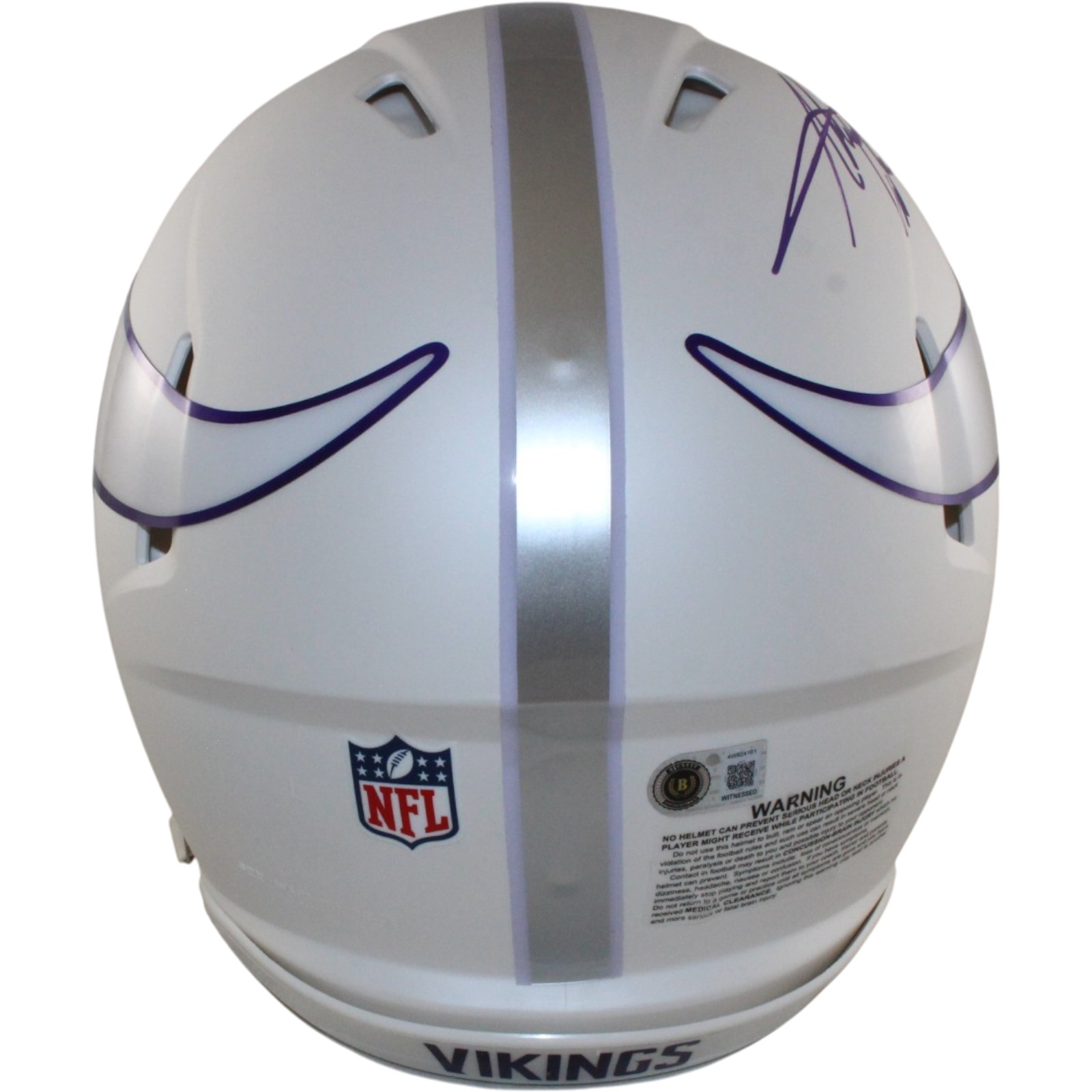 Adrian Perterson Signed Minnesota Vikings Pro 2024 ALT Helmet Beckett WIT 57519 3 Adrian Perterson Signed Minnesota Vikings Pro 2024 ALT Helmet Beckett WIT 57519