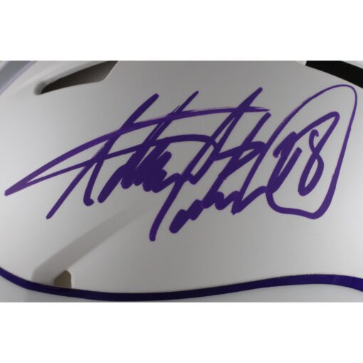 Adrian Peterson Autographed Minnesota Vikings Alt Authentic Helmet Beckett 49275