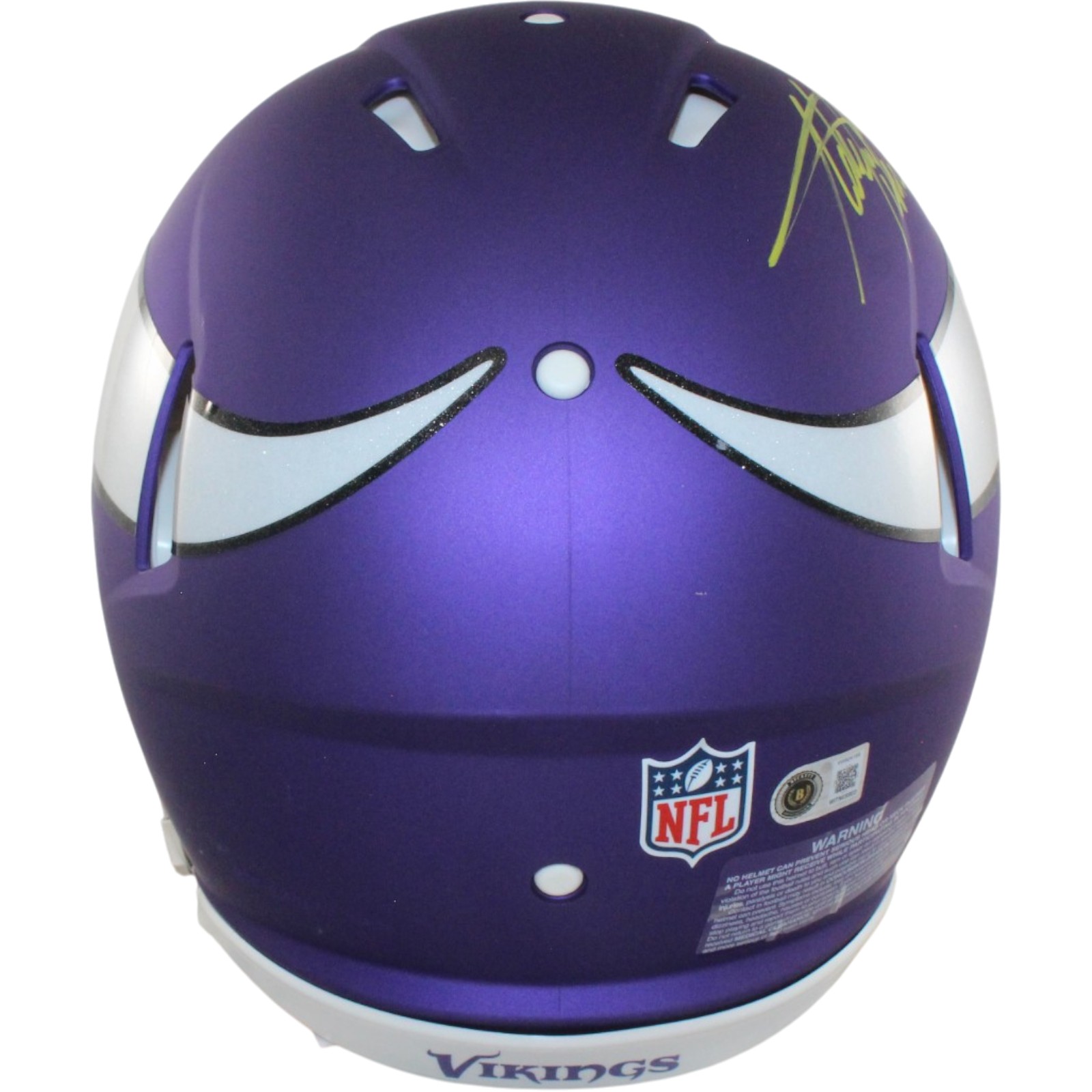 Adrian Perterson Signed Minnesota Vikings Authentic Helmet Beckett WIT 57525 3 Adrian Perterson Signed Minnesota Vikings Authentic Helmet Beckett WIT 57525