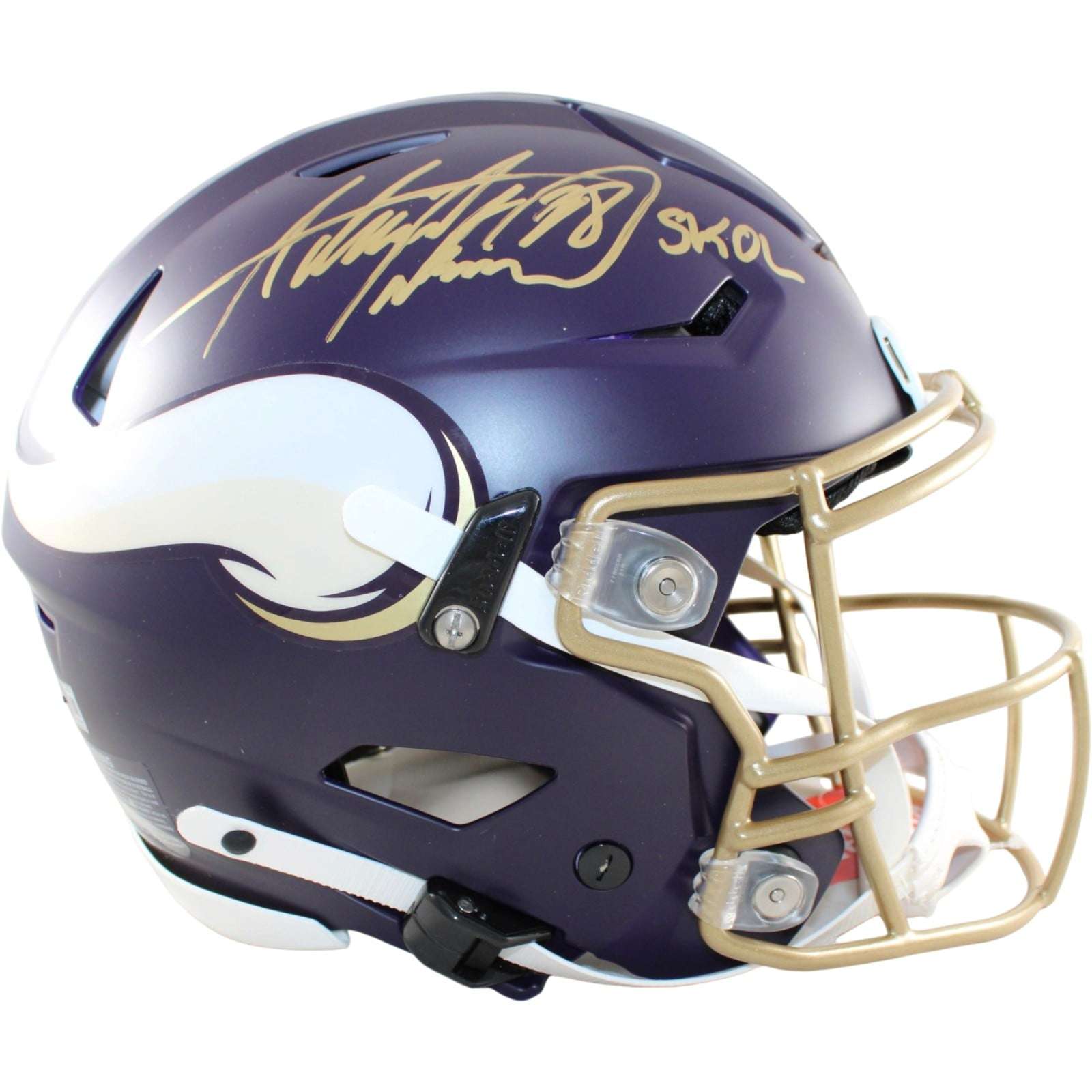 Adrian Peterson Signed Minnesota Vikings Helmet Speedflex Rival W/SKOL BAS 58826