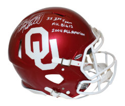Adrian Peterson Signed Oklahoma Sooners Authentic Speed Helmet Beckett