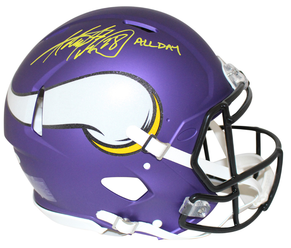 Adrian Peterson Signed Minnesota Vikings Authentic Speed Helmet Insc BAS 27750