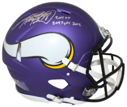 Adrian Peterson Signed Minnesota Vikings Authentic Speed Helmet 2 Insc JSA 24998