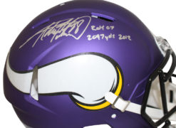 Adrian Peterson Signed Minnesota Vikings Authentic Speed Helmet 2 Insc JSA 24998