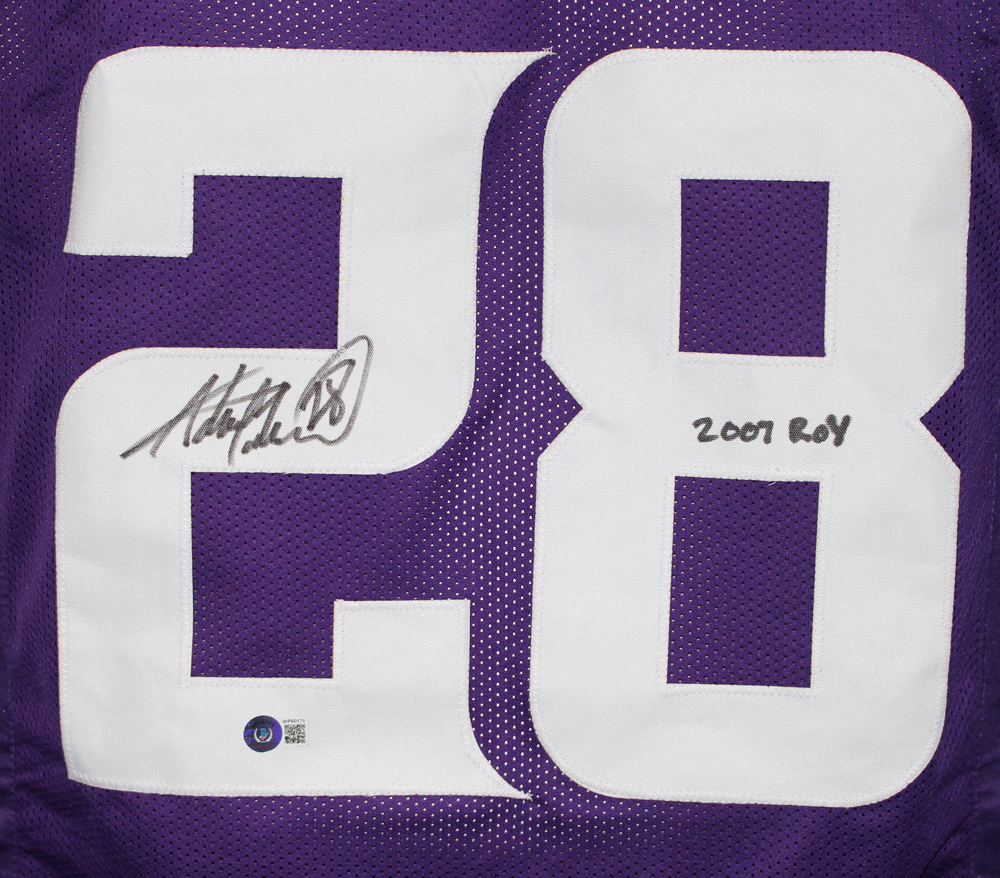 Adrian Peterson Autographed Pro Style Purple XL Jersey 2007 ROY BAS