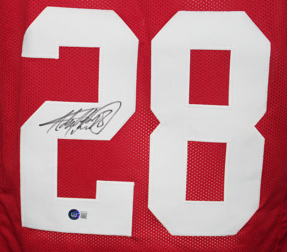 Adrian Peterson Autographed College Style Red XL Jersey Beckett BAS