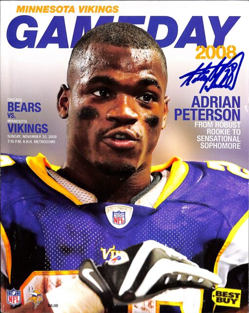 Adrian Peterson Signed Minnesota Vikings 11/30/08 Magazine BAS