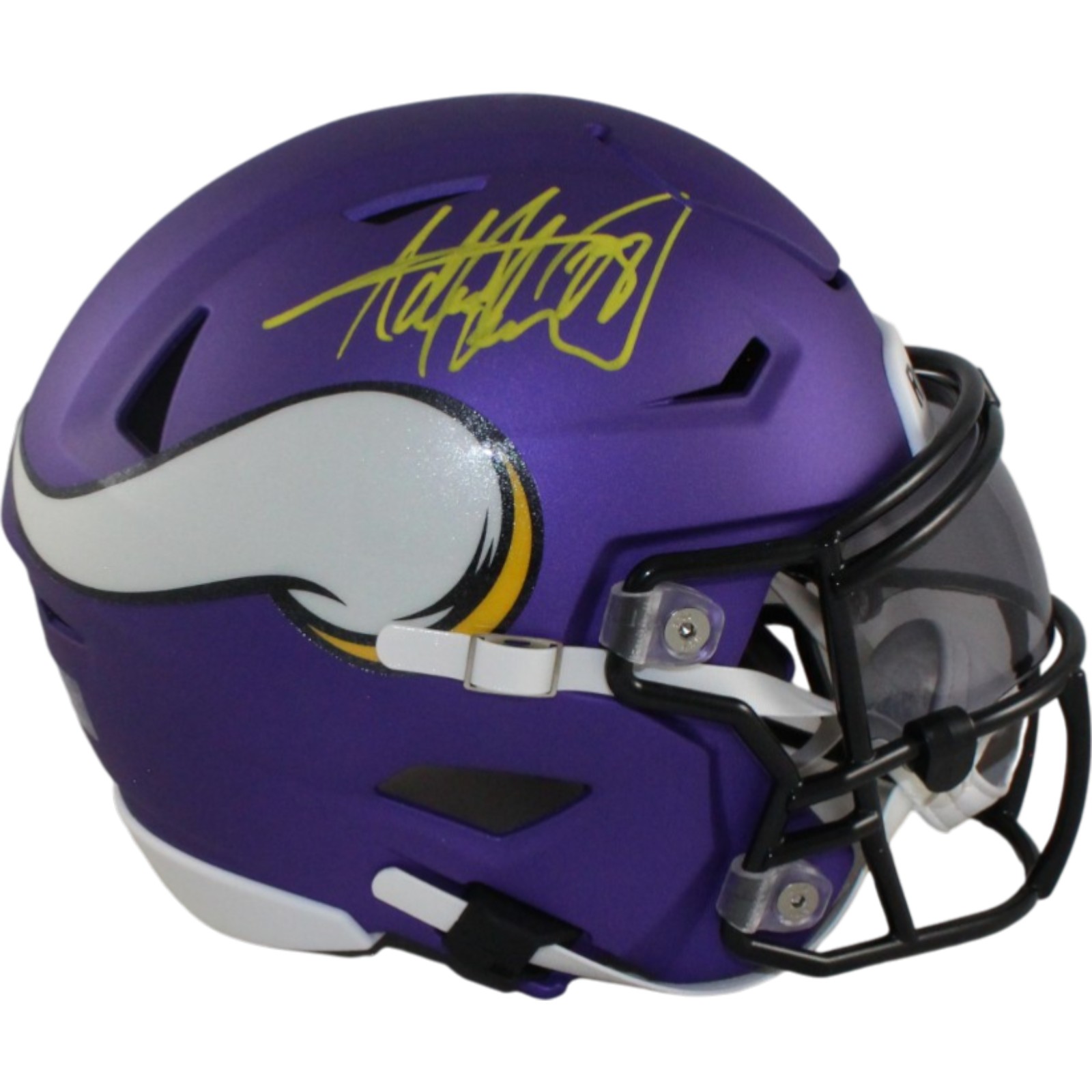 Adrian Peterson Autographed Minnesota Vikings Mid-Size Midi Helmet Beckett 55273