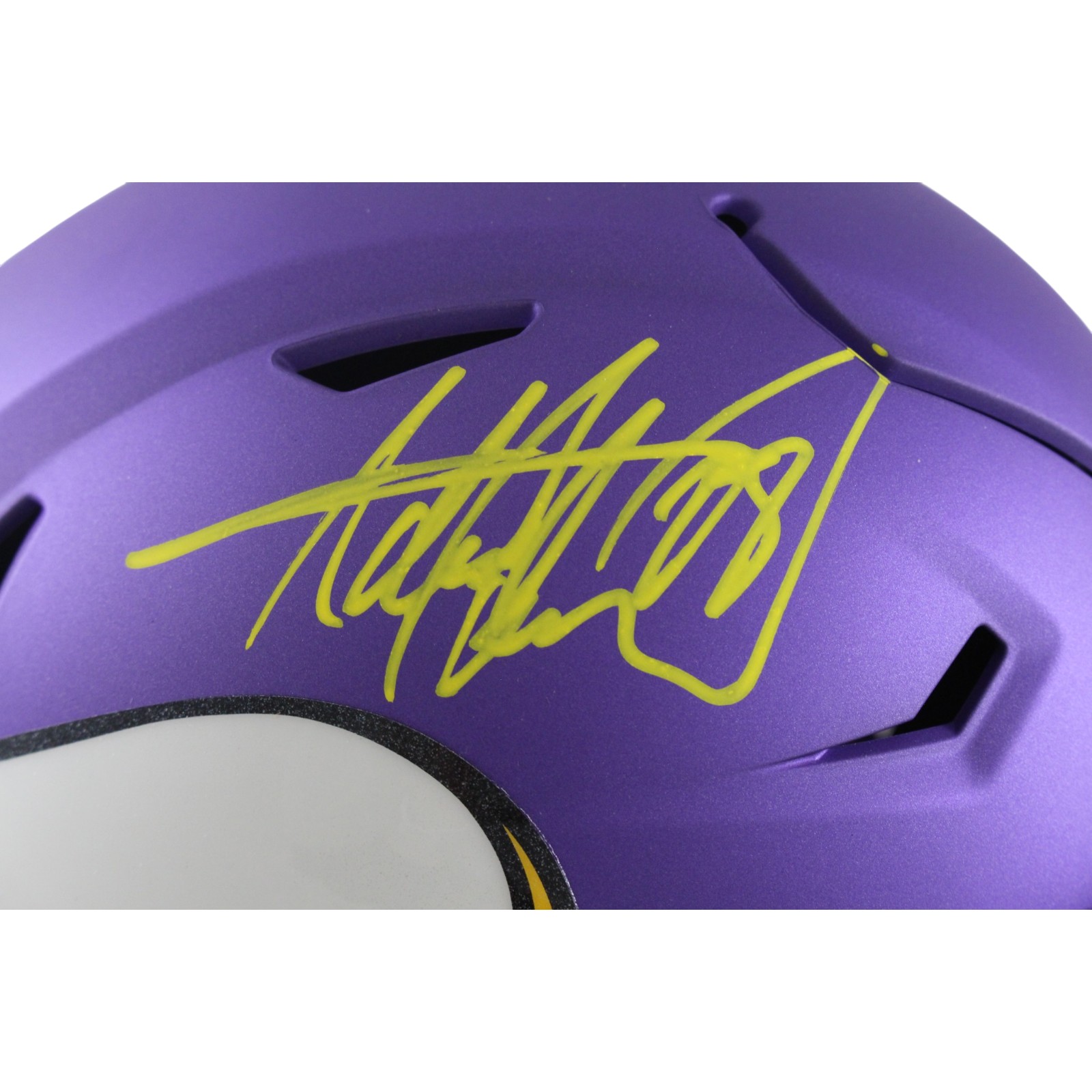 Adrian Peterson Autographed Minnesota Vikings Mid-Size Midi Helmet Beckett 55273