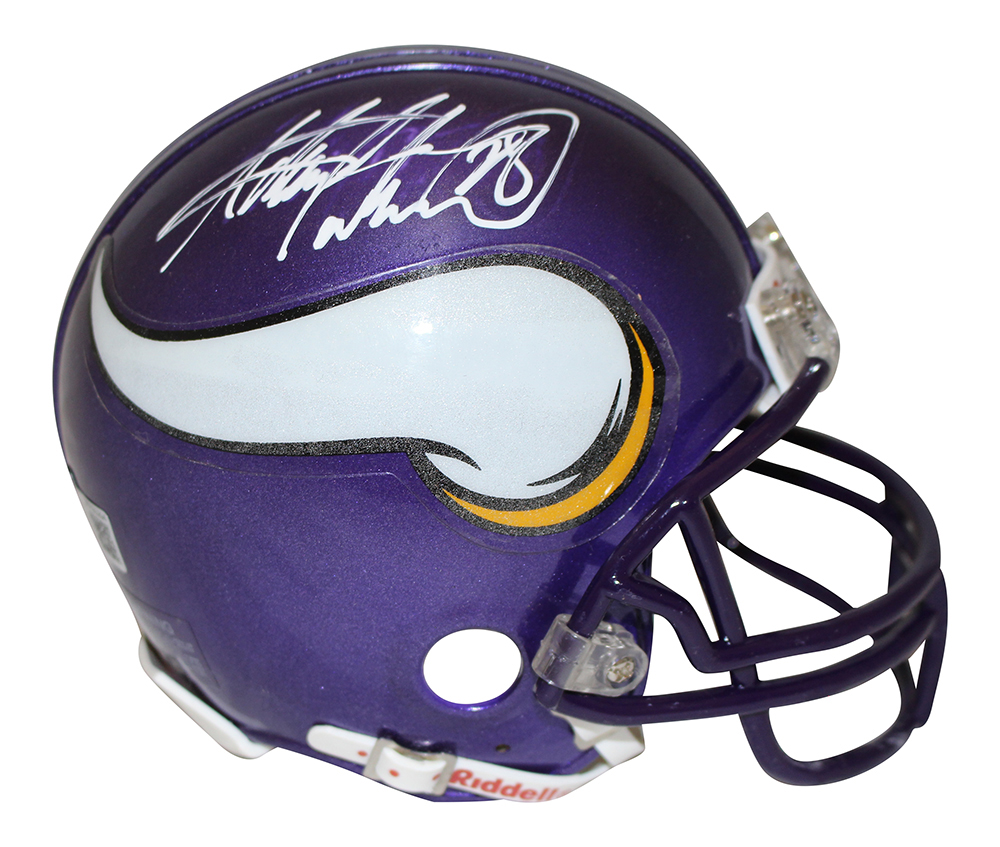 Adrian Peterson Autographed Minnesota Vikings VSR4 Mini Helmet Beckett