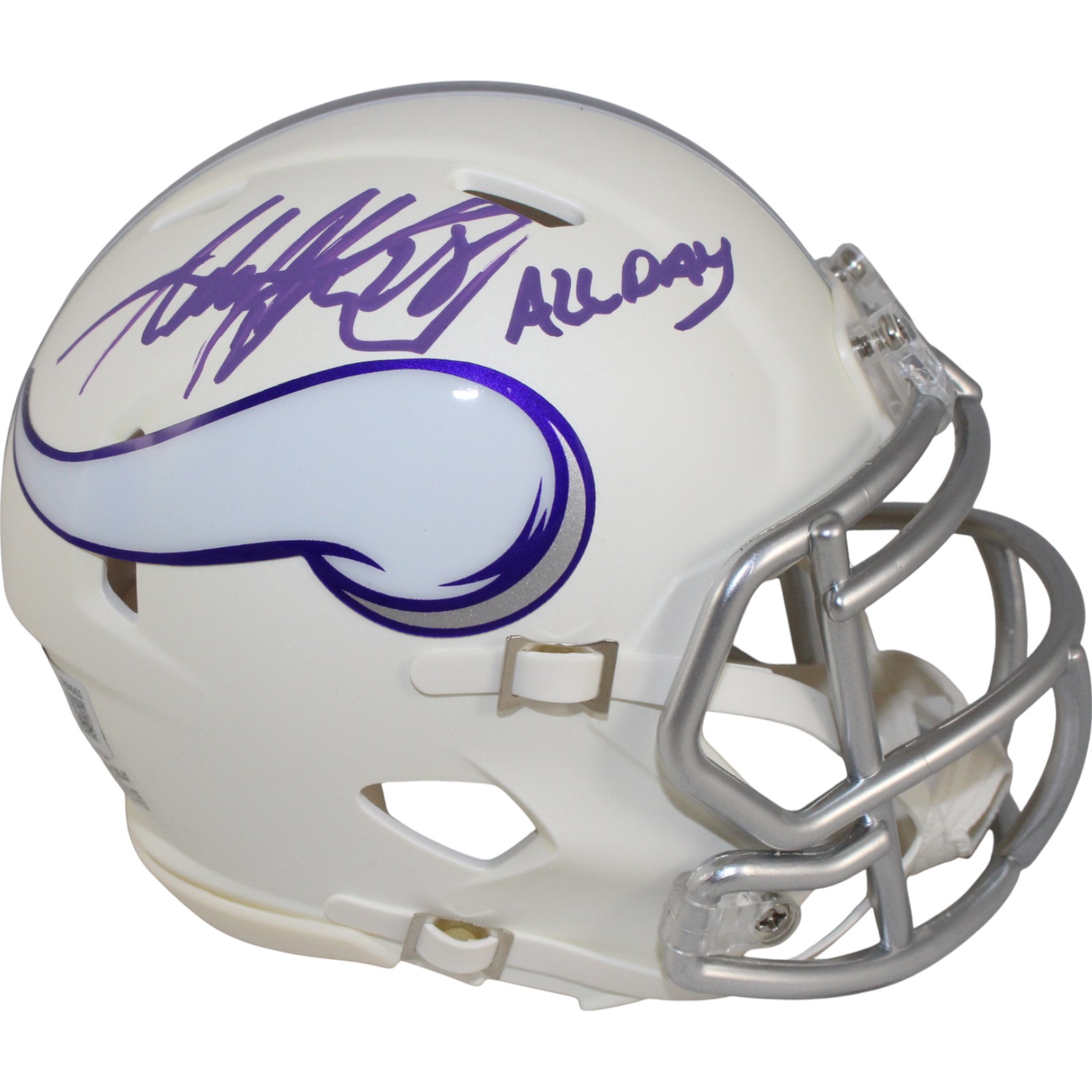Adrian Peterson Signed Minnesota Vikings F/S 24 Alt Helmet All Day Beckett 50196