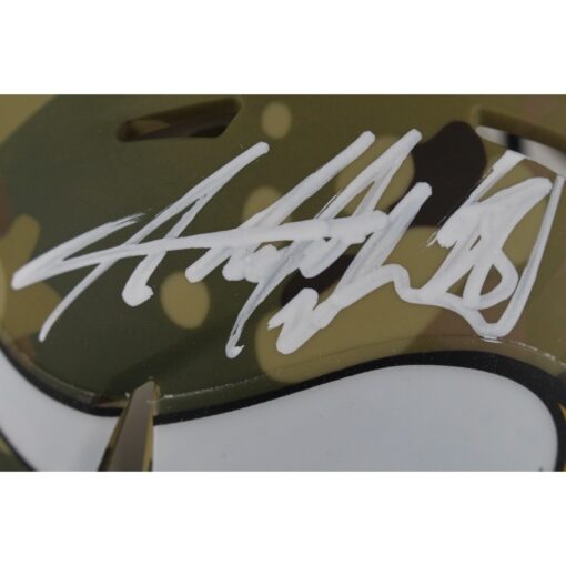 Adrian Peterson Autographed Minnesota Vikings Camo Mini Helmet Beckett 49856