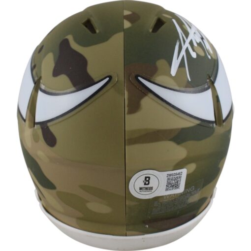 Adrian Peterson Autographed Minnesota Vikings Camo Mini Helmet Beckett 49856