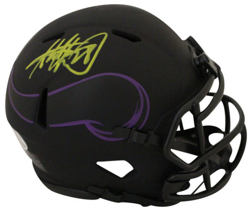 Adrian Peterson Autographed Minnesota Vikings Eclipse Mini Helmet BAS 27414