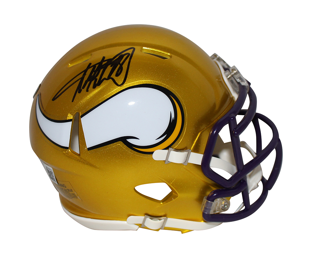 Adrian Peterson Autographed Minnesota Vikings flash Mini Helmet BAS