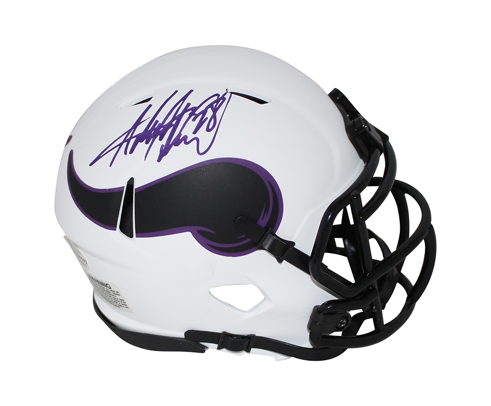 Adrian Peterson Autographed Minnesota Vikings Lunar Mini Helmet BAS