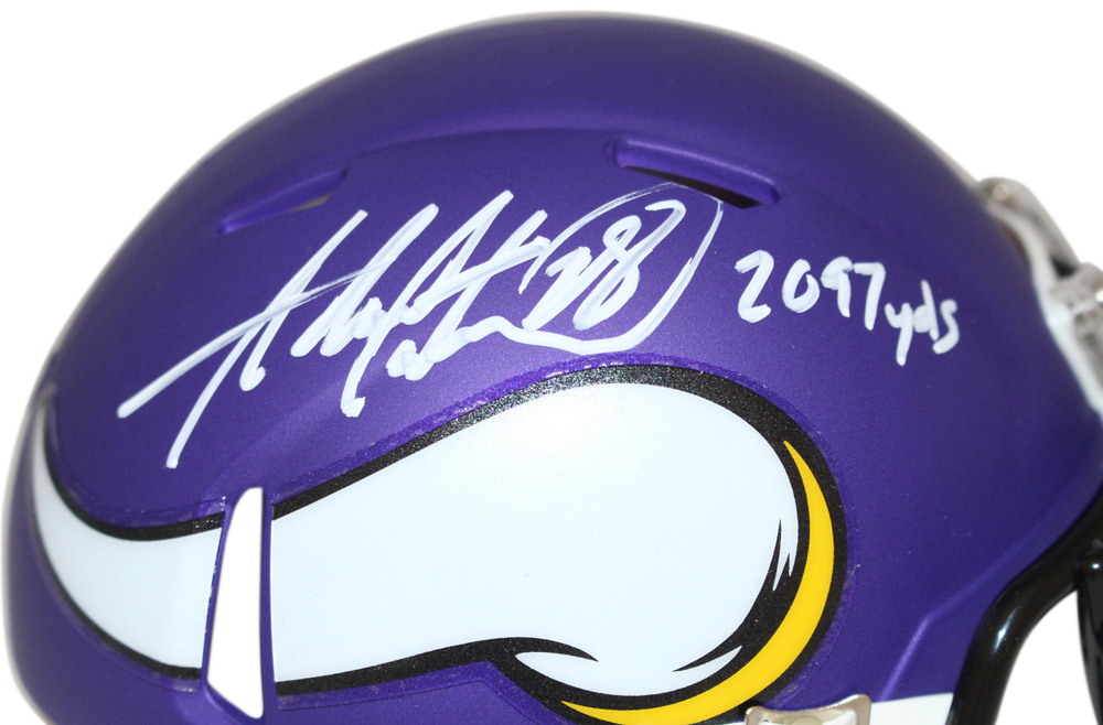 Adrian Peterson Signed Minnesota Vikings Mini Helmet w/insc Beckett