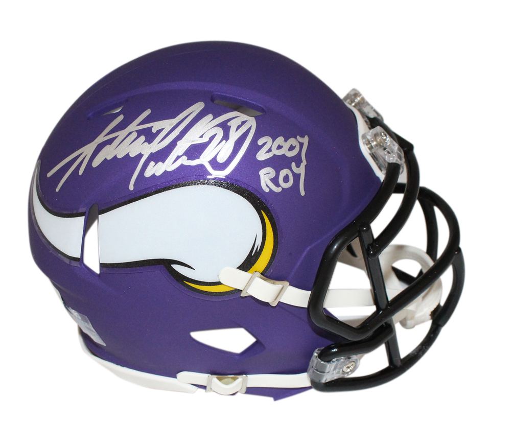 Adrian Peterson Signed Minnesota Vikings Mini Helmet w/insc Beckett 
