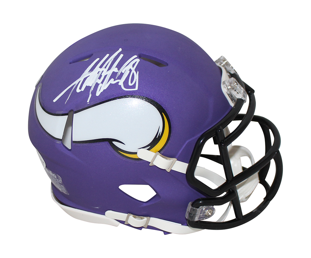 Adrian Peterson Autographed Minnesota Vikings Speed Mini Helmet BAS